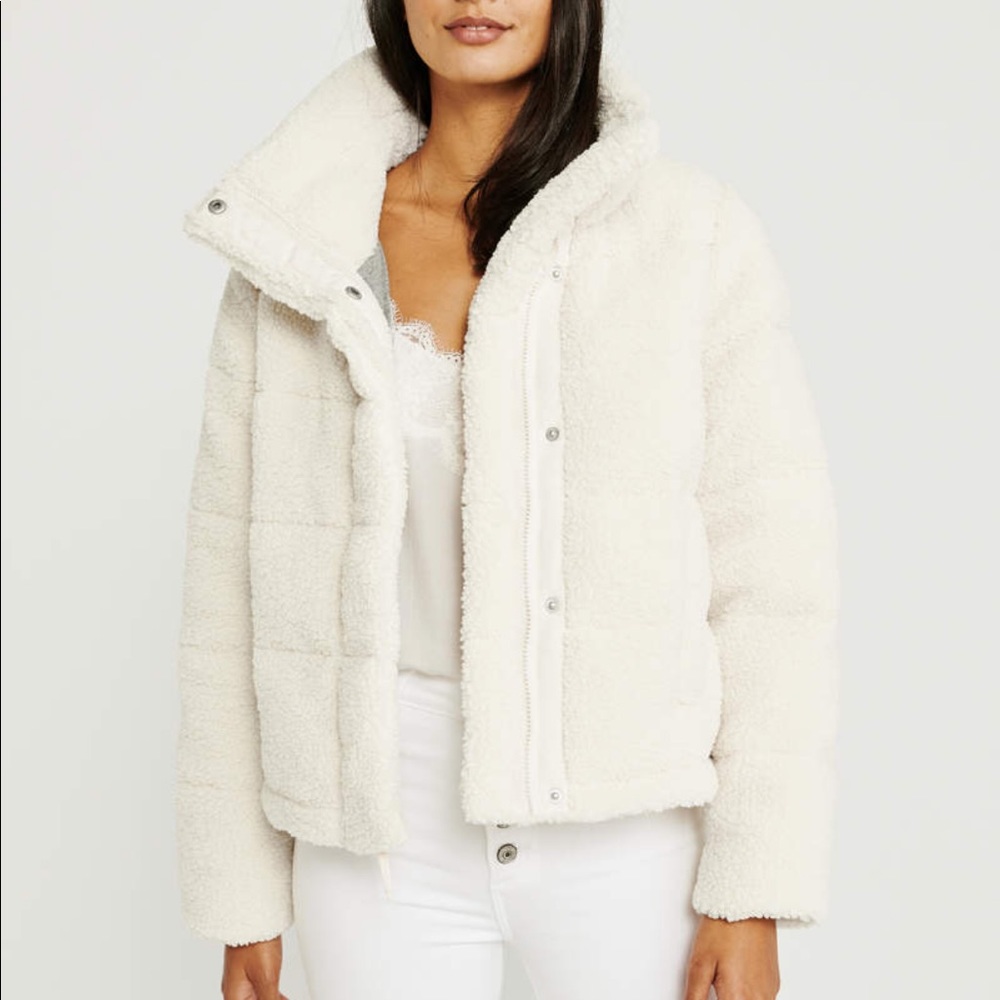 Abercrombie Mini Sherpa fleece puffer